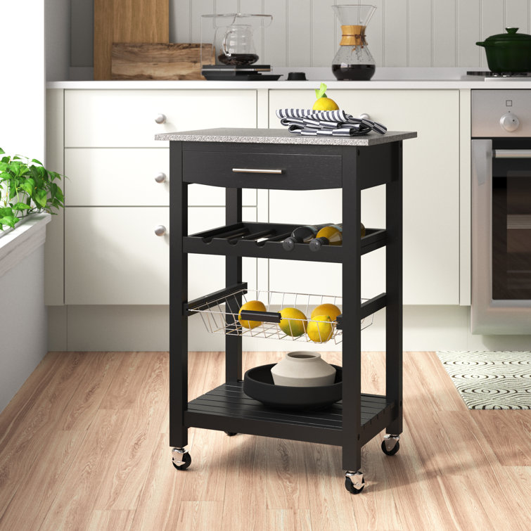 Zipcode Design Encinal Kitchen Cart With Marble Top Reviews Wayfair