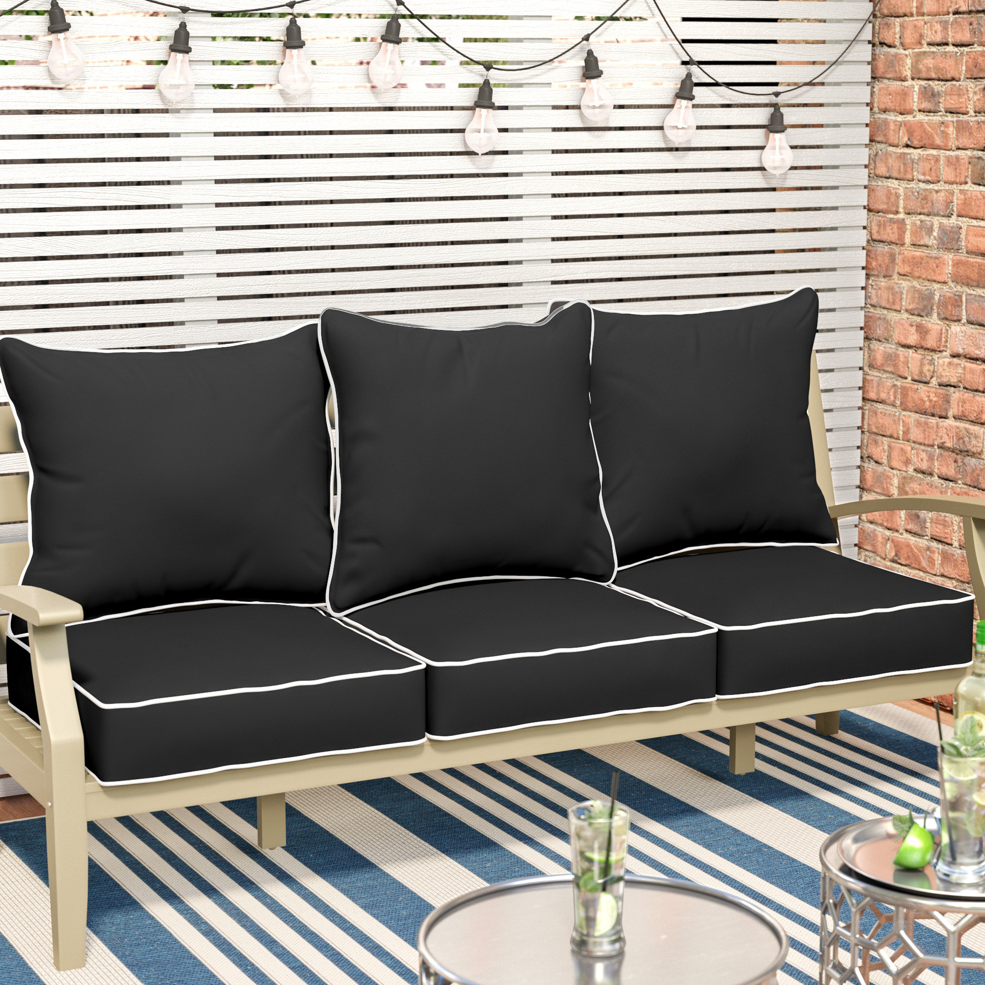 Indoor Outdoor Sunbrella Loveseat Sofa Cushion