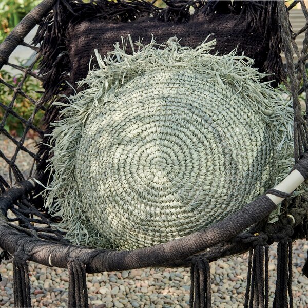Pack of 2 Pillows for Patio Furniture: 12” x 19” x 6” Honeycomb Indoor/Outdoor Raffia Seashore Reef Lumbar Toss Pillow: Woven Faux Jute Recycled Polyester Fill UV Resistant