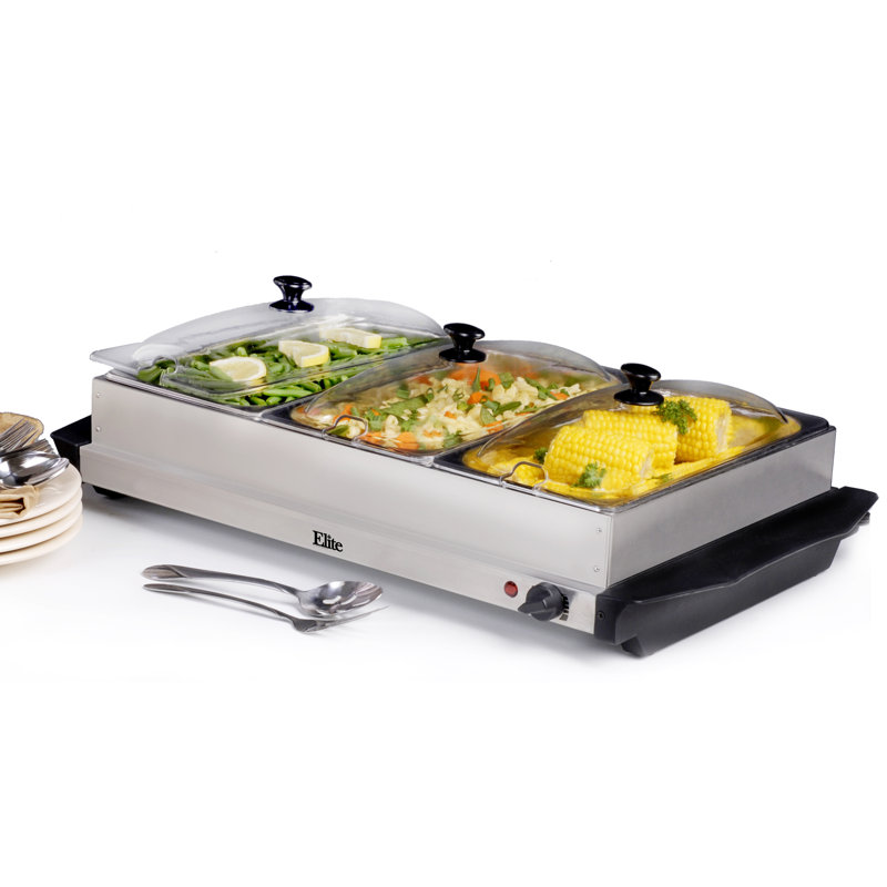 Elite By Maxi Matic Platinum 7 5 Qt Stainless Steel Electric Buffet Server Reviews Wayfair