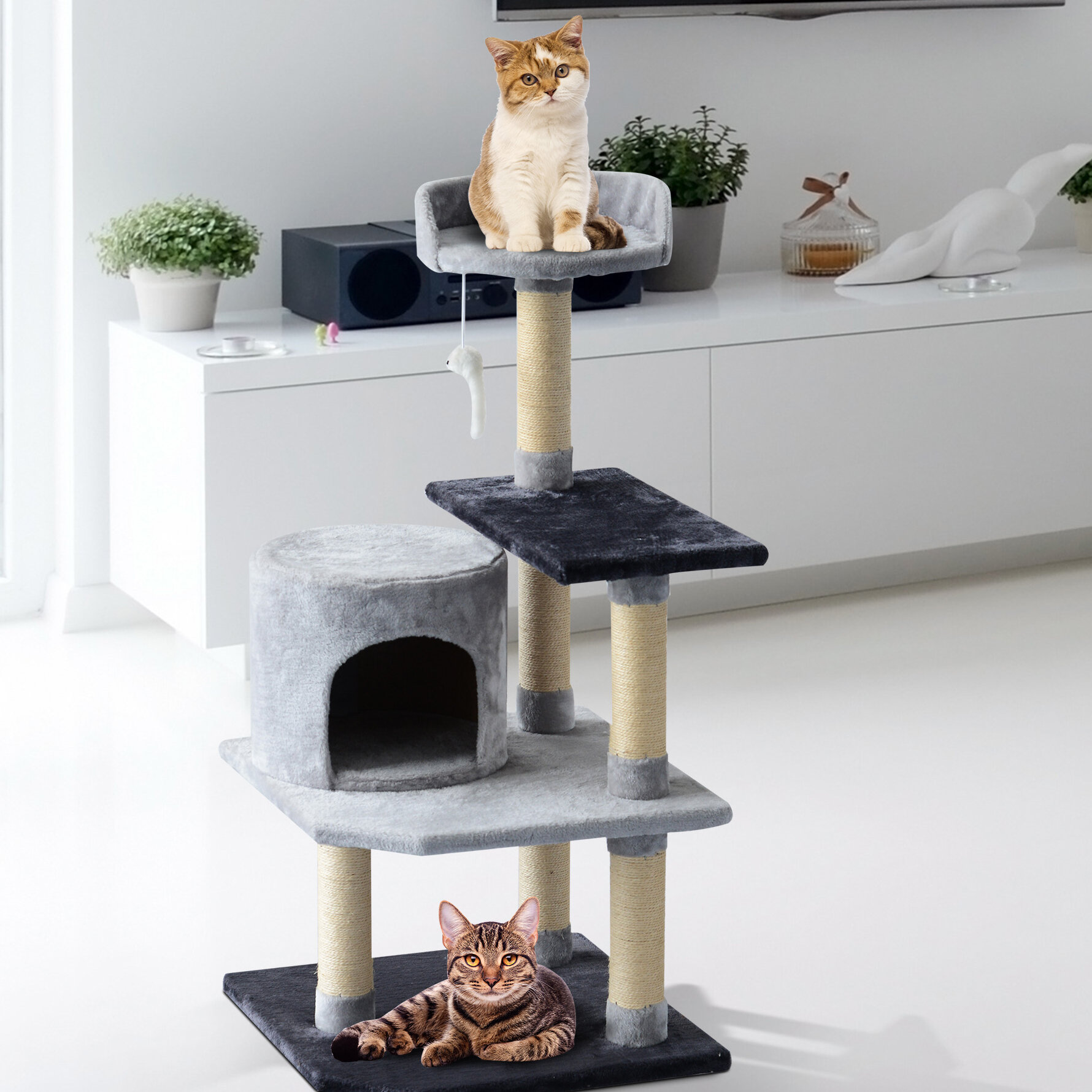 cat tree scratcher playhouse