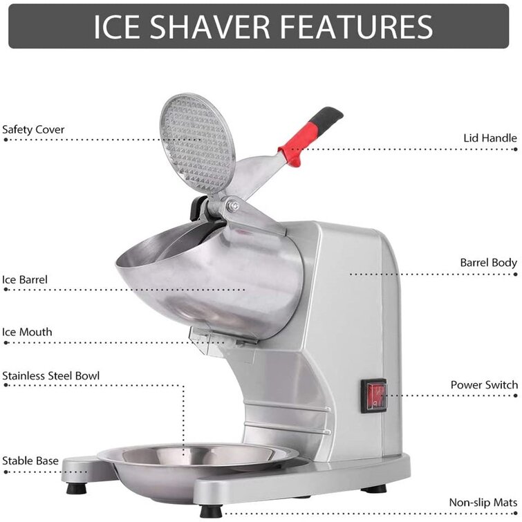 Electric Ice Shaver,power Motor Uses Any Regular Ice Cubes to Shaver, 