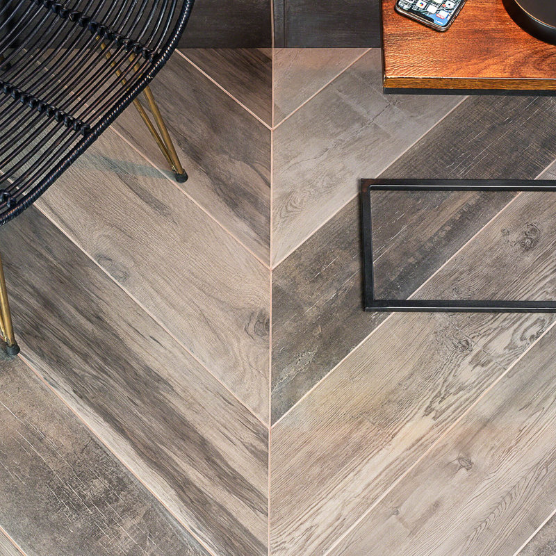 Ivy Hill Tile Oakley 8 X 40 Porcelain Wood Look Tile In Brown Chevron Wayfair