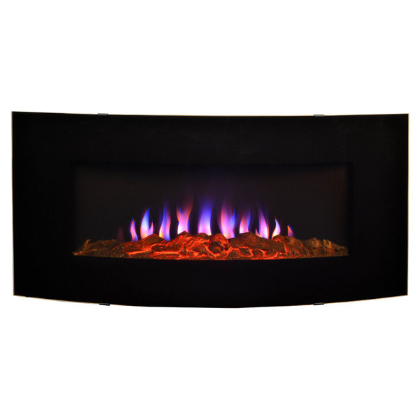 CovaLighting Curved Front Wall Mounted Electric Fireplace ...