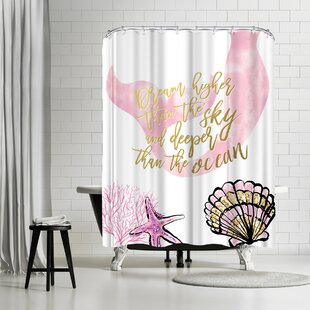 pink and navy shower curtain