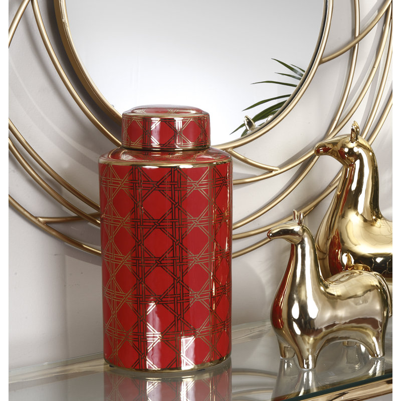 World Menagerie Decorative Ceramic Covered Storage Jar ...
