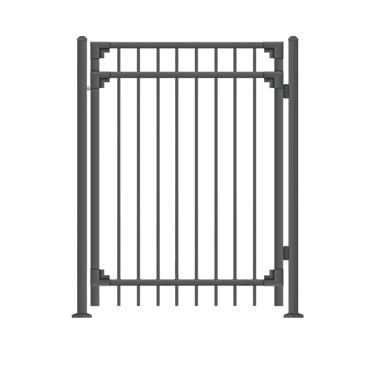 XCEL 5 ft. H x 4 ft. W Flat Open Pickets Metal Gate & Reviews | Wayfair