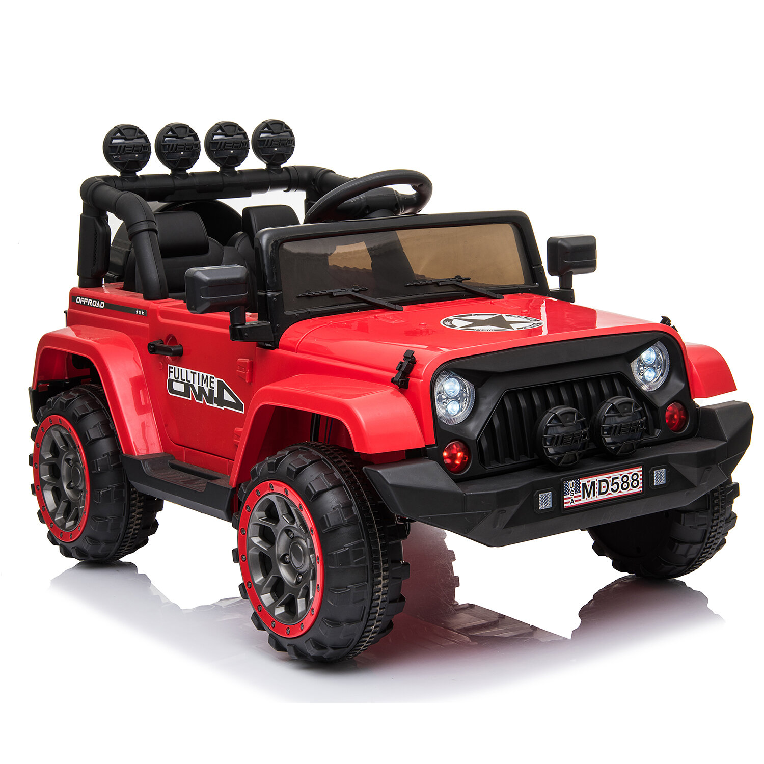 Facelift Grille Jeep Style 12V Electric Kids Ride On Car w/ Remote control 