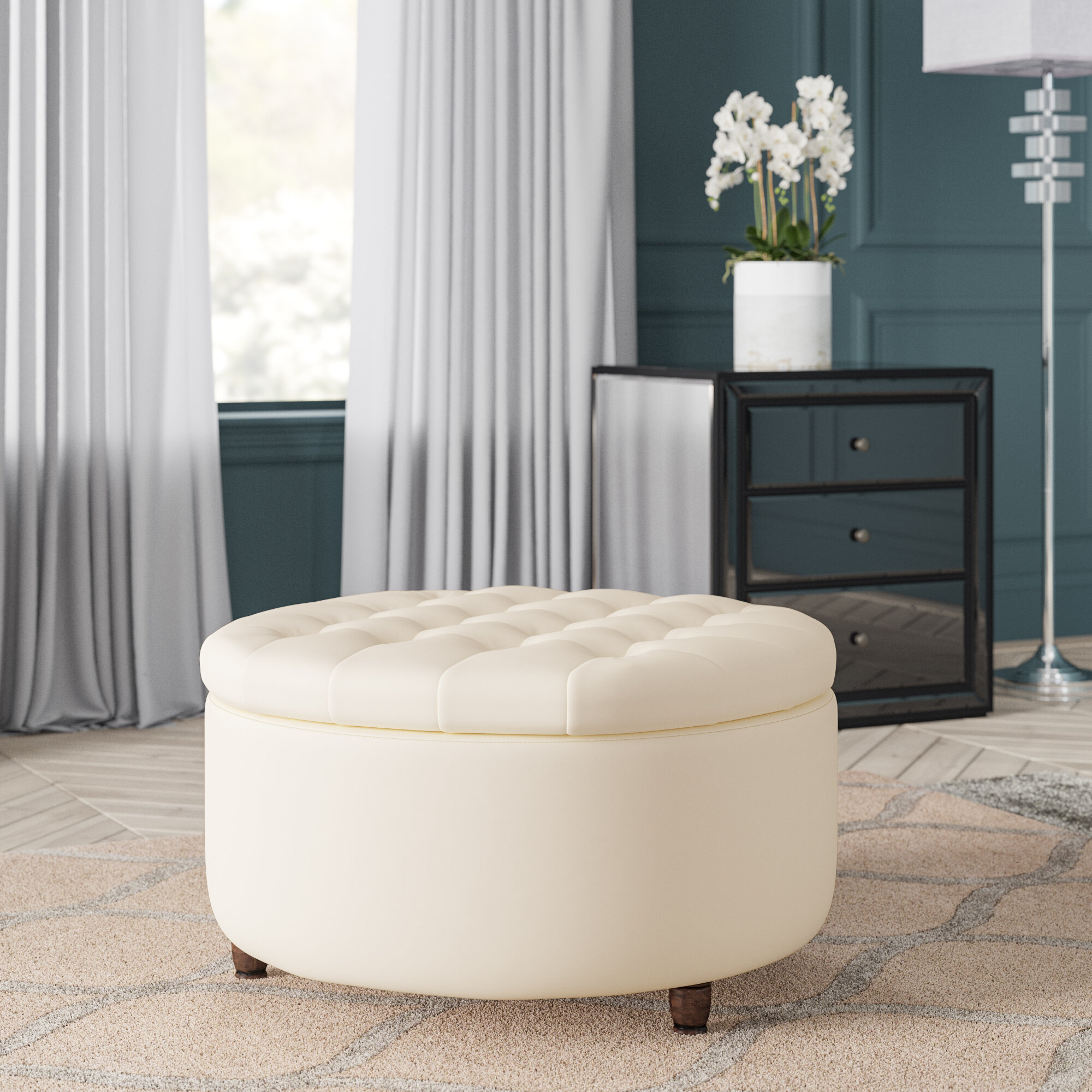 Greyleigh™ Sanni Vegan Leather Storage Ottoman & Reviews | Wayfair