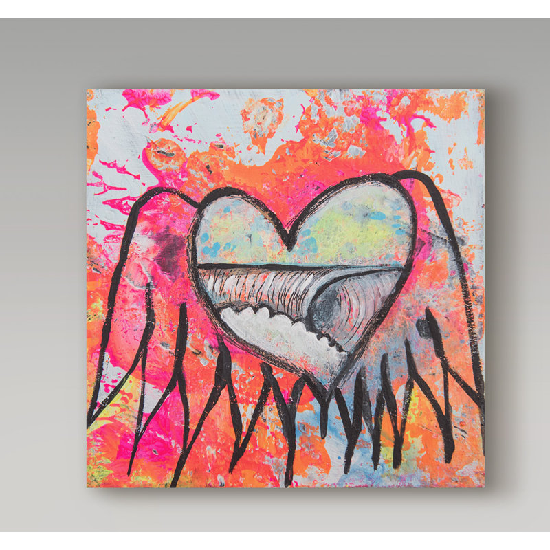 Trademark Art Rock N Roll Heart Barrel Acrylic Painting Print On