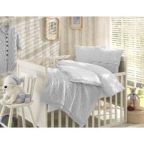 Babydoll Solid Color Crib Bedding Grey 