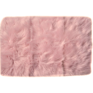 Faux Fur Rugs You Ll Love Wayfair Charlotte Hand Woven Faux Sheepskin Light Pink Area Rug