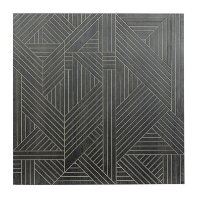Wood Linear Geometric Black Wall Decor