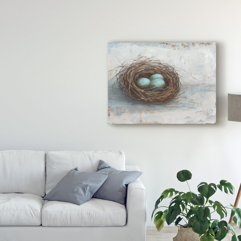 Millwood Pines Rustic Bird Nest I Painting On Wrapped Canvas