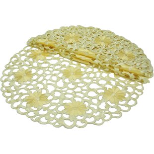 11 Inch Doilies SET OF 2  Field of Daisies Lace Doily Daisy  Green 