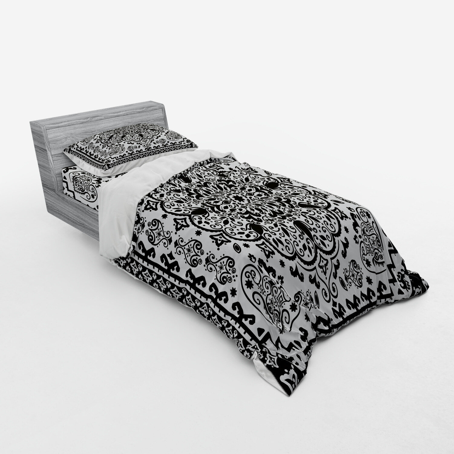 East Urban Home Ethnic Mandala Lace Mehndi Design Lace Duvet Cover