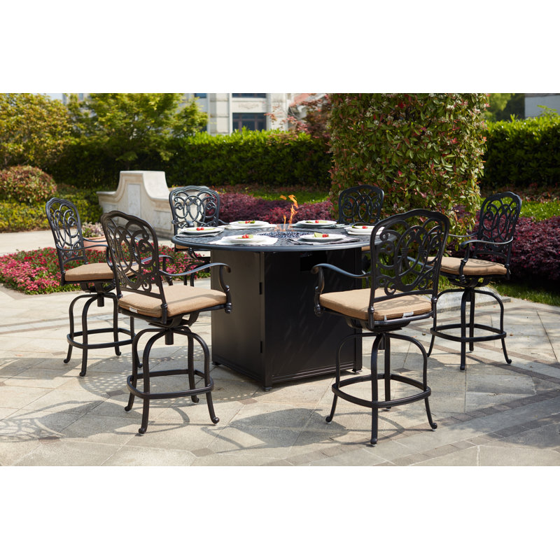 lebanon 7 piece dining set with cushions