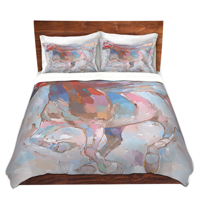 East Urban Home Horse Power Ii Horses Duvet Cover Set Wayfair