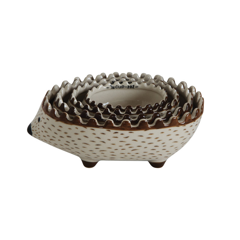 Creative Co-Op Hand-Painted Hedgehog 4-Pieces Measuring ...