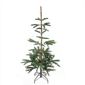 Pre-Lit Layered Noble 4.5' Green Fir Artificial Christmas Tree with 75 Warm Clear LED Lights with Stand