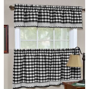Souri Gingham Curtain Valance and Tier Set