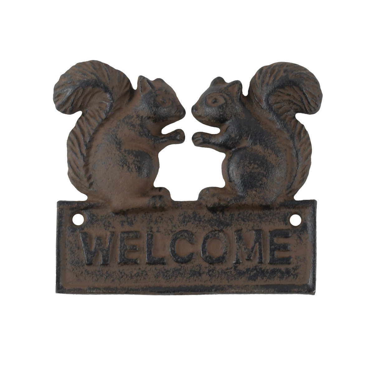 Millwood Pines Patsy Cast Iron Squirrels Welcome Home Wall Sign