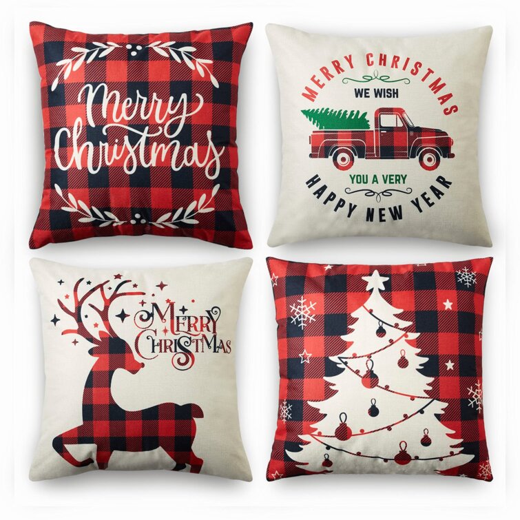 christmas pillow covers 4 set,throw pillow cases,sofa pillow cases,christmas decorations pillow covers,cushion covers xmas