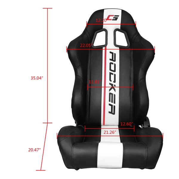 Modern Depo Universal Racing Seats Pair With Dual Sliders, Black Pu ...