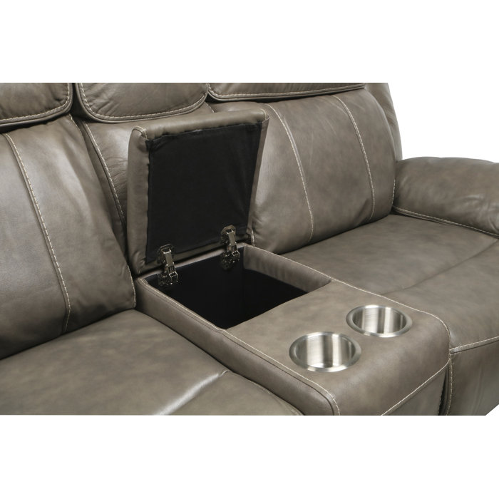Red Barrel Studio Principato Dual Leather Reclining Loveseat