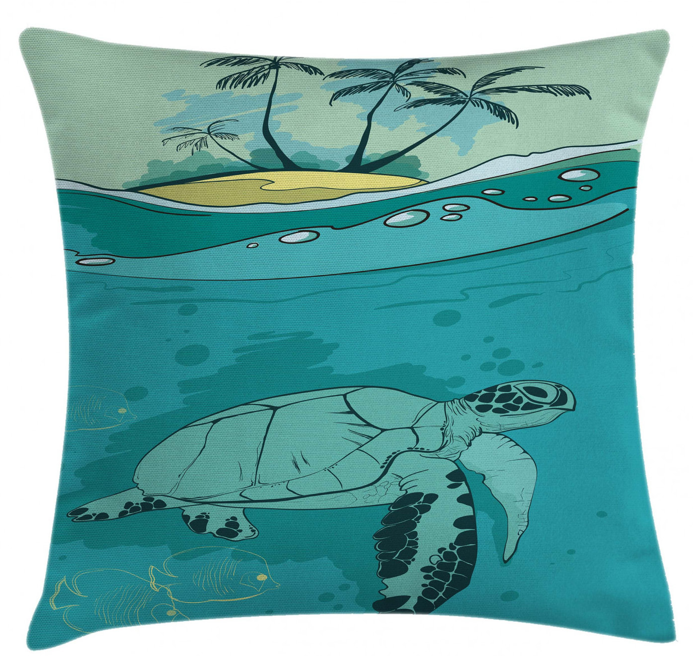 East Urban Home Sea Turtle Swimming Coral Reef Exotic Island