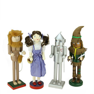 4 Piece Decorative Wizard of Oz Wooden Christmas Nutcrackers Set