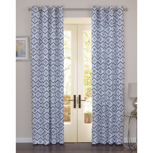 Highgrove Brighton Geometric Semi-Sheer Grommet Single Curtain Panel