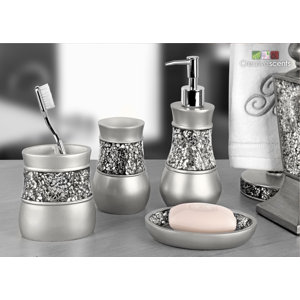 Rabin Brushed Nickel 4-Piece Bathroom Accessory Set