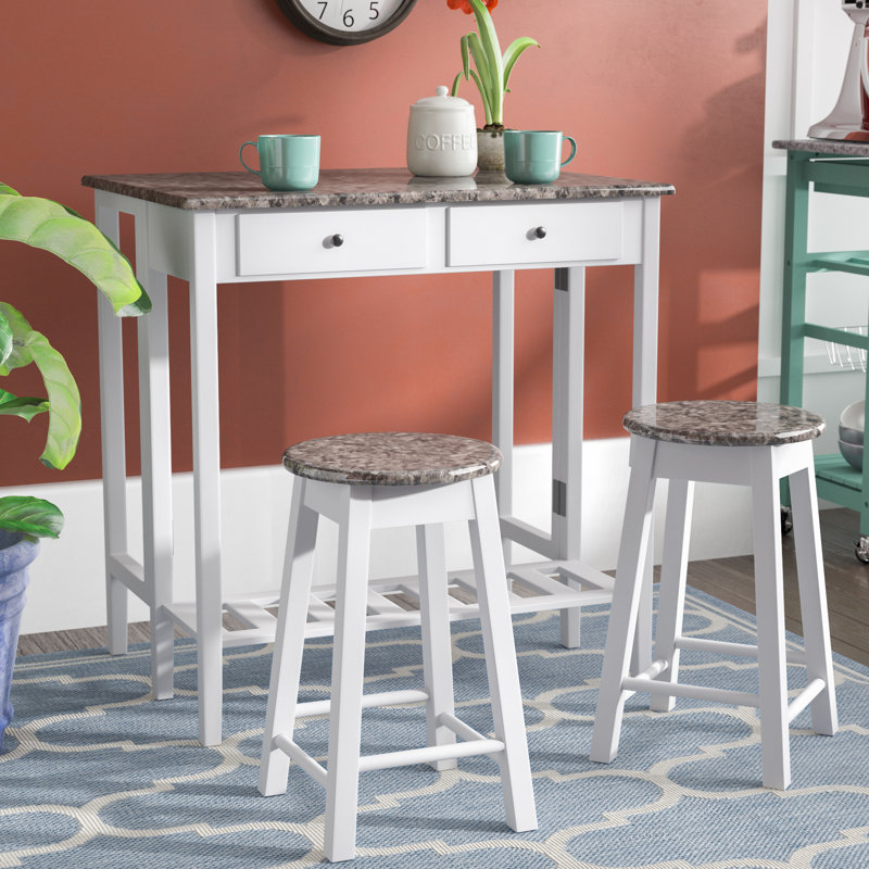 Winston Porter Cardwell Breakfast 3 Piece Dining Table Set & Reviews ... Winston Porter Cardwell Breakfast 3 Piece Dining Table Set & Reviews ...