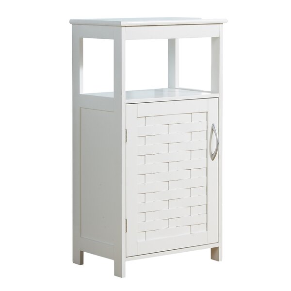Home Furniture Free-Standing Design 1 Door 30 x 96.5cm Bathroom Storage Cabinet Color: White/Brown, Material: Wood 