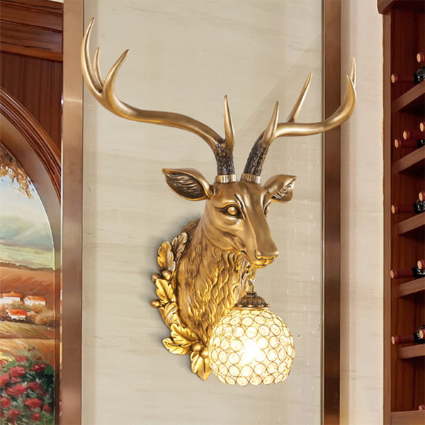 LED Wall Sconce Mounted Lamp Fixture Light Backlight Antlers Deer Art Decor Lamp 