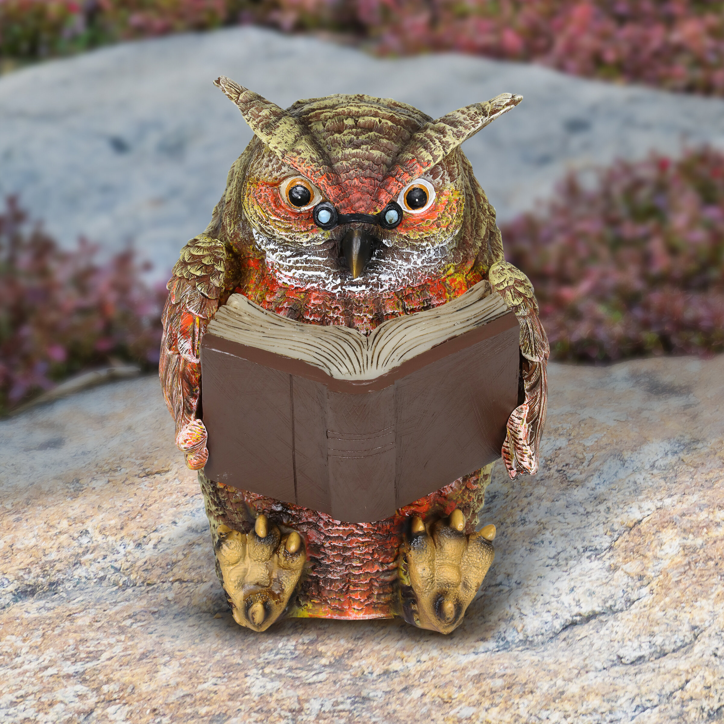 Download Millwood Pines Woodland Bookworm Solar Owl Reading Book Statue Reviews Wayfair