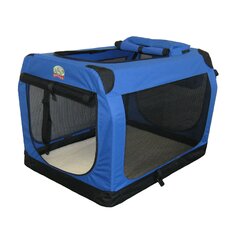 large blue dog crate