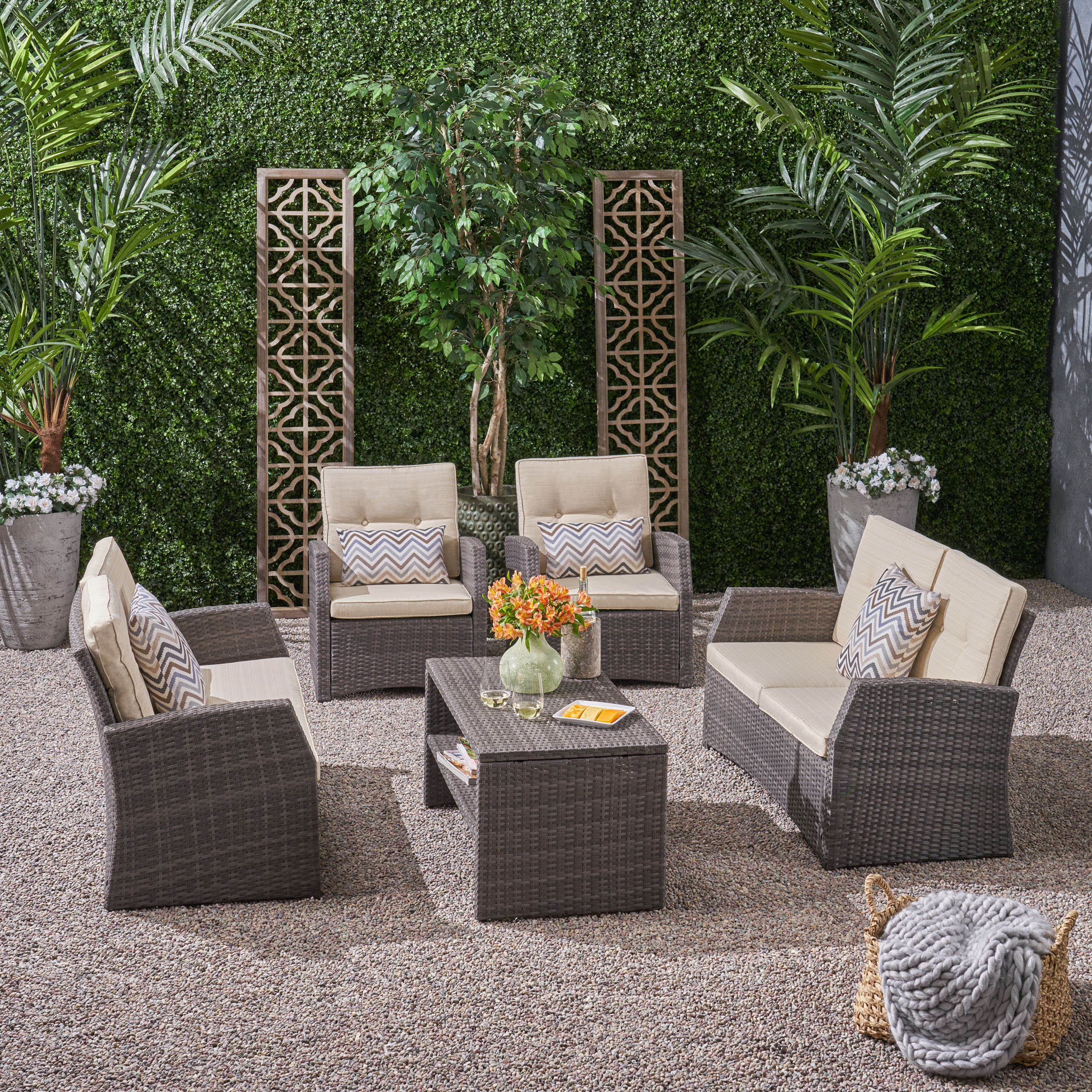 Maxwell Outdoor 5 Piece Sofa Seating Group With Cushions Maxwell Outdoor 5 Piece Sofa Seating Group With Cushions
