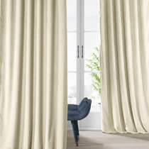 Ivory Royal Velvet Supreme Pinch-Pleat/Back-Tab Lined Panel 100X84 