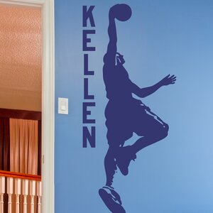 Dunking Basketball Player Personalized Wall Decal