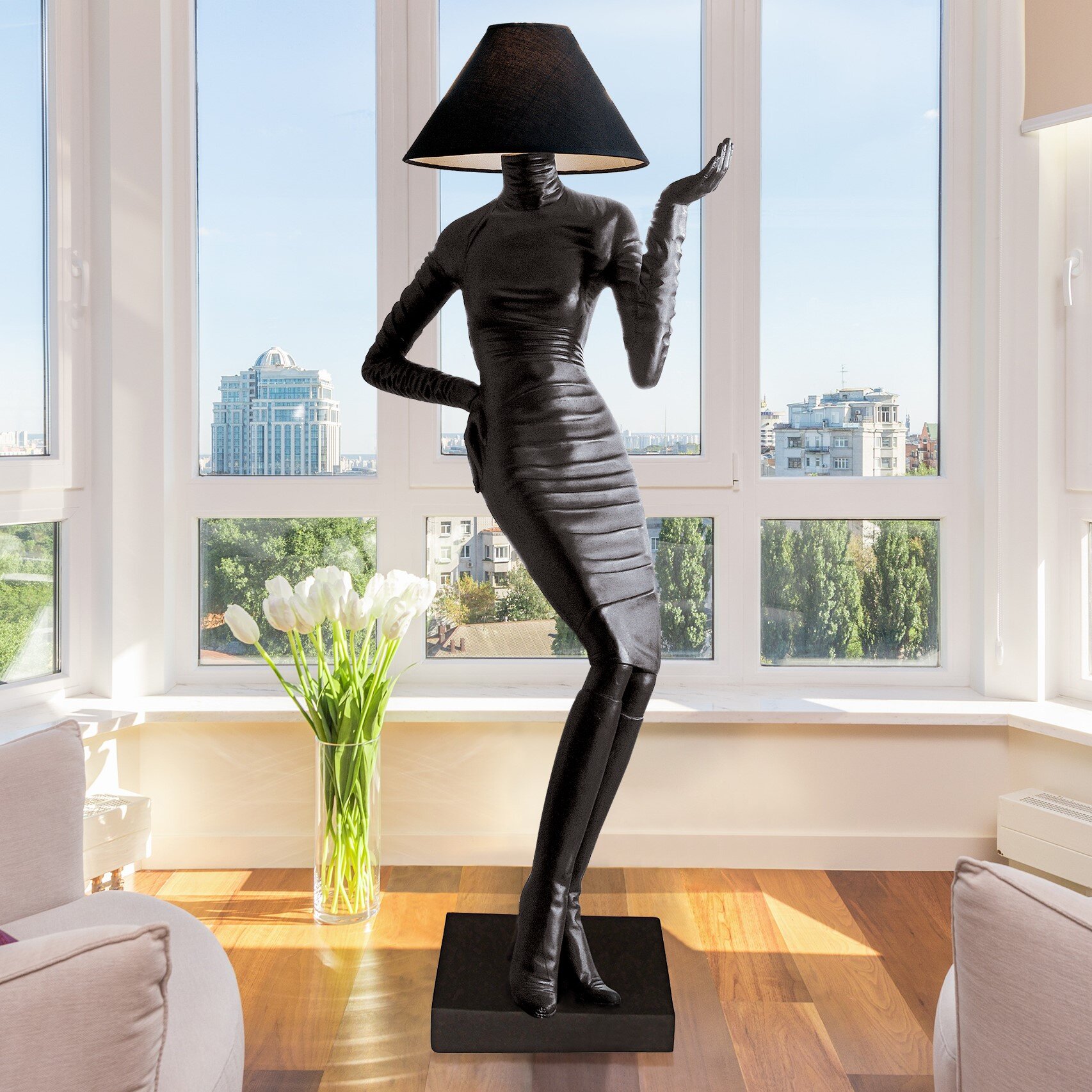 prometheus sculptural floor lamp