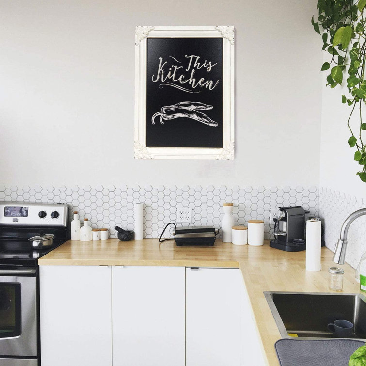 Decorative Chalk Board Farmhouse Kitchen Chalkboard Wall Sign Framed Hanging Display Non-Porous Easy To Clean 16