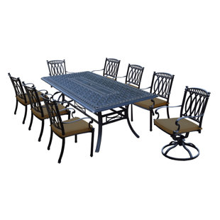 Go to store & view more images Morocco Aluminum 9 Piece Dining Set with Cushions by Oakland Living