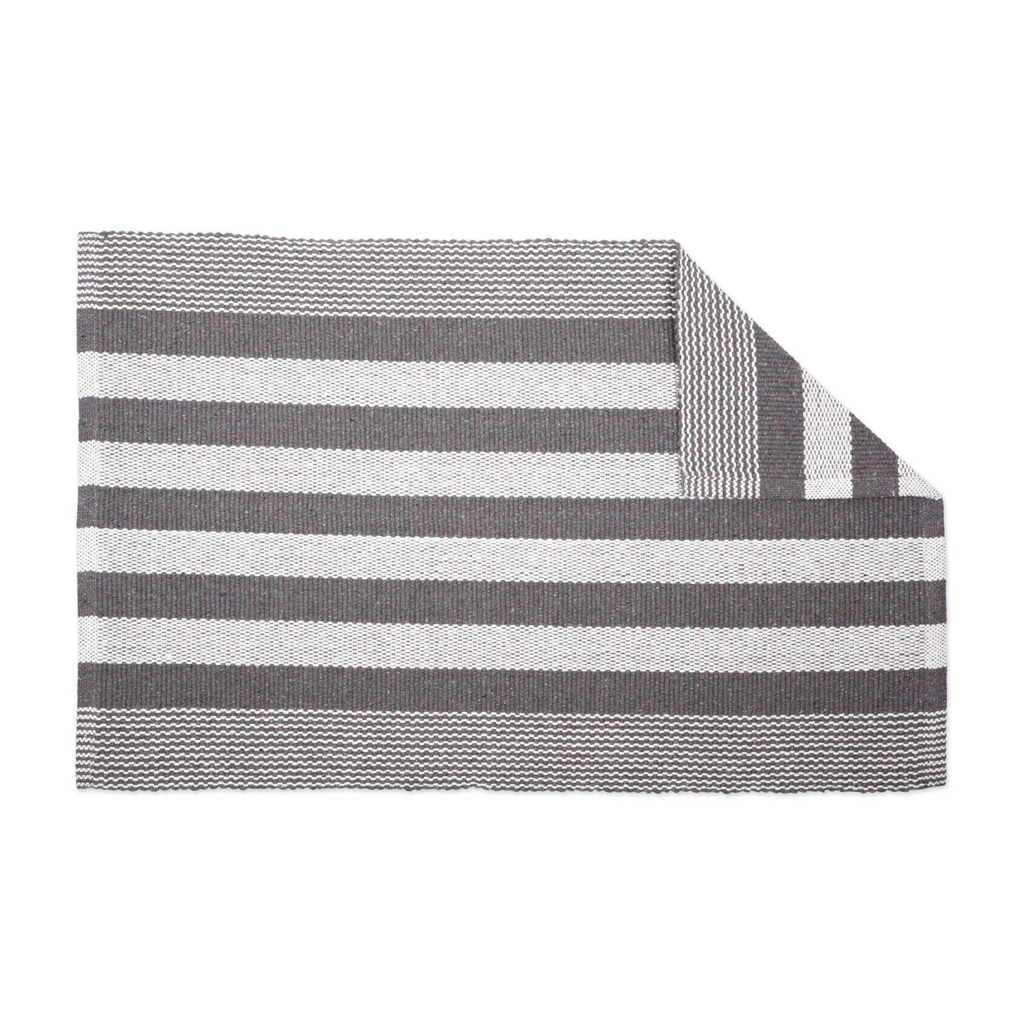 Gracie Oaks Tuscola Recycled Yarn Cabana Stripe 100 Cotton Gray Tuscola Recycled Yarn Cabana Stripe