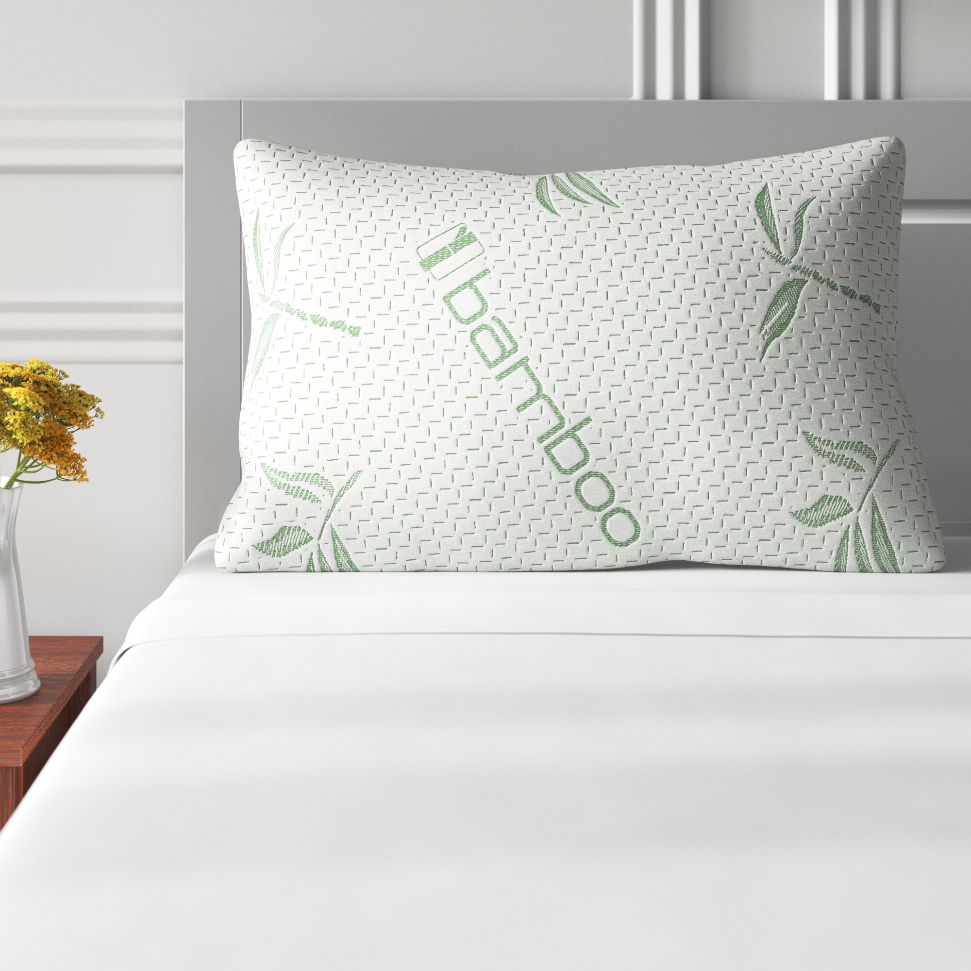 Anti-Bacterial Premium Support Pillow New Soft Bamboo Memory Foam Box Pillow 