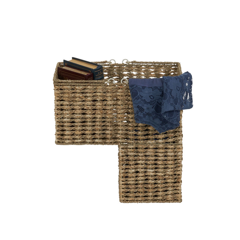 Bay Isle Home Stair Step Sea Grass And Corn Husk Wicker Basket Reviews Wayfair