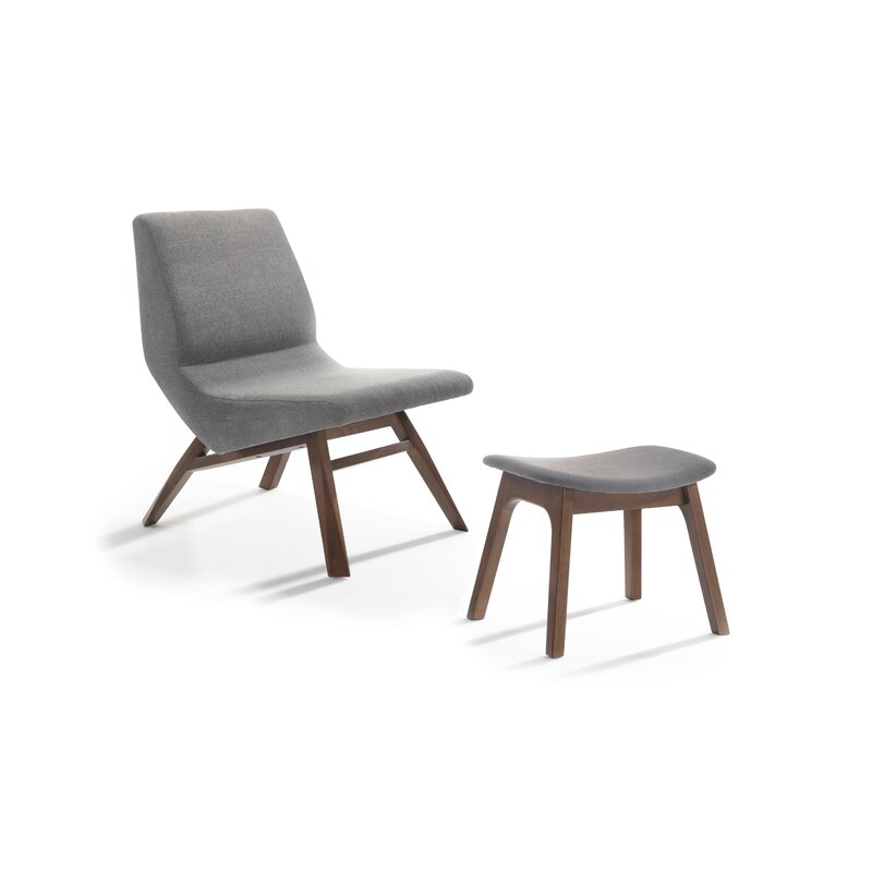 slipper chair and ottoman