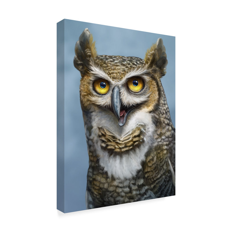 World Menagerie Great Horned Owl Totem Acrylic Painting Print On