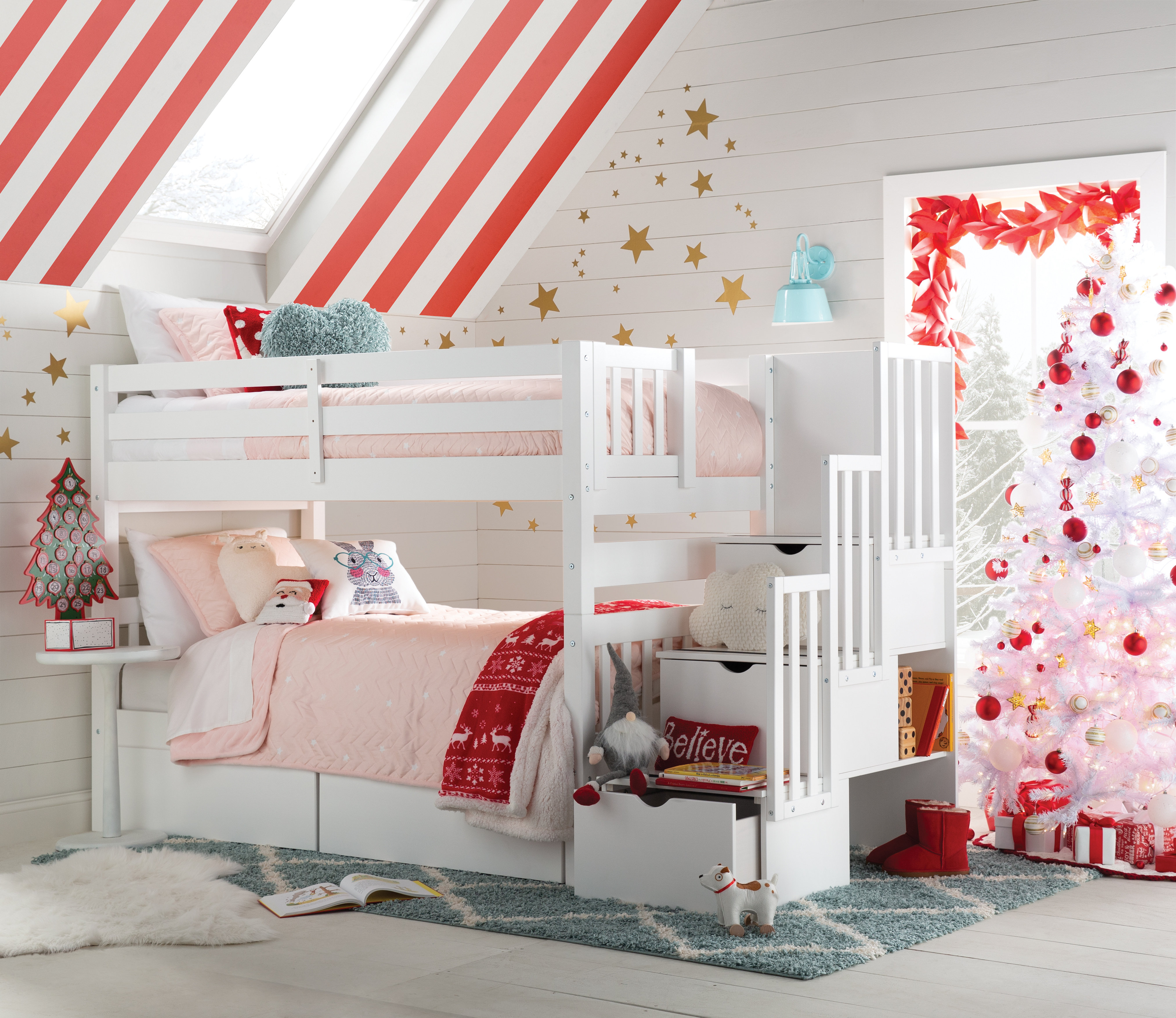 Harriet Bee Tena Twin Over Twin Stairway Bunk Bed With Drawers